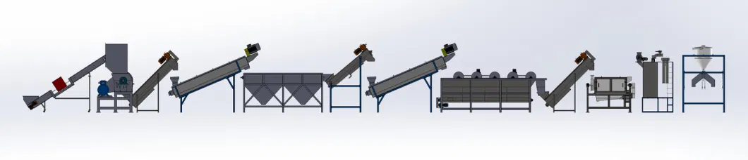 1000kg/Hr Complete PP PE Film Crushing Washing Squeezing and Pelletizing Line Recycling Solution